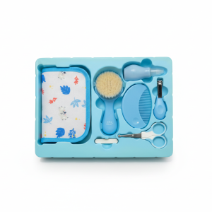Kit de Higiene Bebé Azul — 6 Acessórios com Estojo