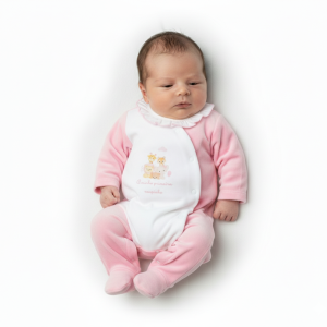 Conjunto Primeira Roupinha Rosa — 4 Peças